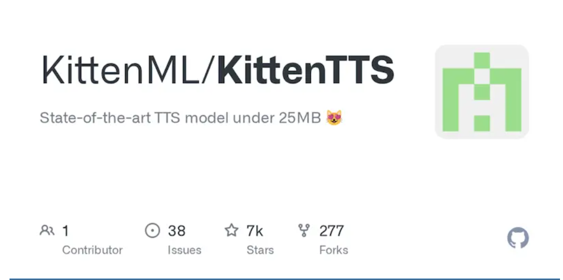 KittenTTS｜25MB超轻量文本转语音模型：CPU跑高质量语音